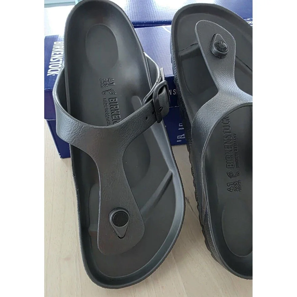 Birkenstock Gizeh Eva Unisex Thong Sandal Metallic Anthracite  Size US 10 M8 NEW